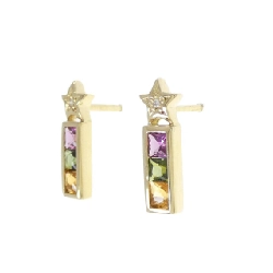 Bông tai đá màu hình sao 750YG/K18YG - Hàng hiệu Authentic 867694