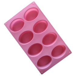 Khuôn silicon làm bánh, rau câu 8 hình Oval - Mã số 1052 336167
