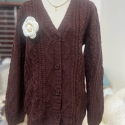 Áo len cardigan vặn thừng 