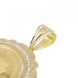 K18YG(枠) Dây chuyền đồng xu kim cương 0.33CT - Hàng hiệu Authentic 867290