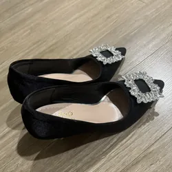 Giày cao gót mũi nhọn đính đá 740202