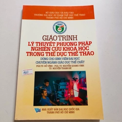 GIÁO TRÌNH LÝ THUYẾT PHƯƠNG PHÁP NGHIÊN CỨU KHOA HỌC TRONG THỂ DỤC THỂ THAO 