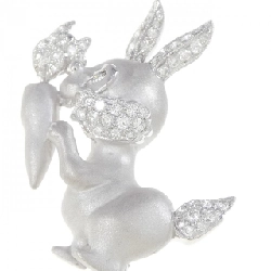 K18WG Bông tai hình thỏ Đá quý 0.56CT - Hàng hiệu Chính hãng 872660