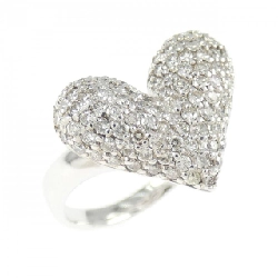 Nhẫn kim cương pavé hình trái tim K18WG 0.75CT - Hàng hiệu Authentic