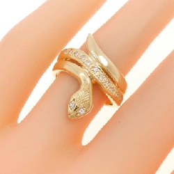 Nhẫn kim cương K18YG hình rắn 0.13CT 670082