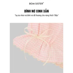 Bộ đồ ngủ, đồ mặc nhà nữ áo có tay quần đùi họa tiết đơn giản dễ thương BO 753065