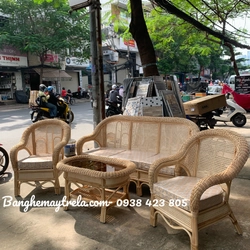 Bàn ghế sofa mây mắt cáo 446486