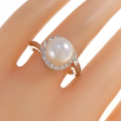 Nhẫn ngọc trai Akoya PT900 9.7mm - Hàng hiệu Authentic 853040