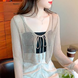 Áo Khoác Len Lưới Croptop Nhập Khẩu QC  23223