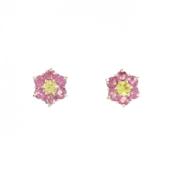 K10PG Bông tai Sapphire Hoa 0.26CT - Hàng hiệu Chính hãng