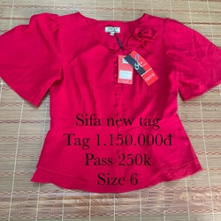 Áo kiểu sifa new tag màu đỏ