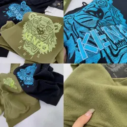 Áo hoodie Kenzo Paris thêu đầu hổ màu xanh lá rêu 760759