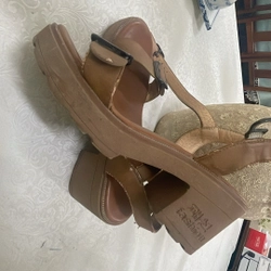 Sandal đế đúc 6cm, màu nâu, da lộn 302718