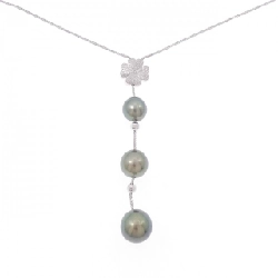 K18WG Cỏ ba lá Ngọc trai đen Dây chuyền - Hàng hiệu Chính hãng 861291