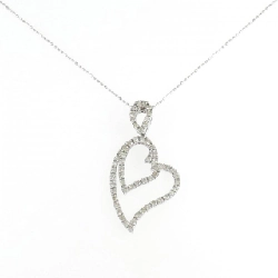 K18WG Dây chuyền hình trái tim kim cương 1.00CT - Hàng hiệu Chính hãng