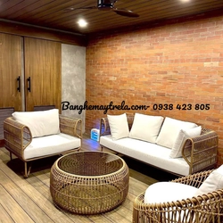 Sofa tổ yến nhựa giả mây ngoài trời 529158