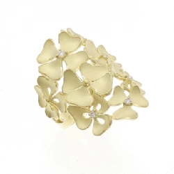 Nhẫn kim cương hoa K18YG 0.10CT - Hàng hiệu Authentic