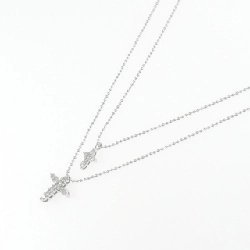 K18WG Dây chuyền kim cương chéo 0.31CT - Hàng hiệu Authentic 860866