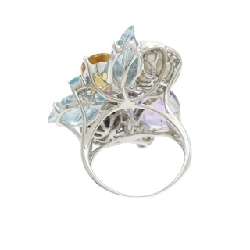 K18WG Nhẫn Đá Màu - Hàng hiệu Chính hãng 848190