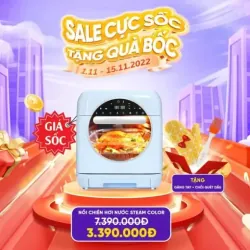 Nồi chiên hơi nước UNIE STEAM COLOR dung tích 15L chiên hấp 2 trong 1 574493