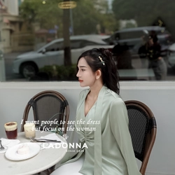 [New] Sơ mi lụa La Donna Design áo sơ mi tiểu thư sang chảnh Trắng 369263