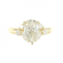 Nhẫn kim cương K18YG 1.003CT J SI2 hình giọt nước - Hàng hiệu Authentic 872728