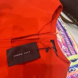 Áo khoác nữ Zara WPOWOMAN causal mỏng màu cam size M 597058