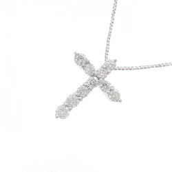 K18WG Dây chuyền kim cương chéo 0.50CT - Hàng hiệu Authentic 864655