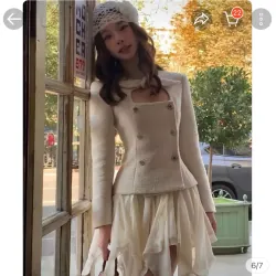 Áo khoác nữ Tweed khoét ngực