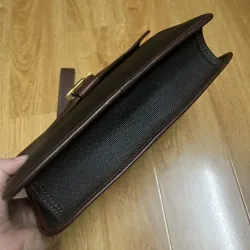 Clutch nam hiệu da thật phối canvas 2hand 1002006