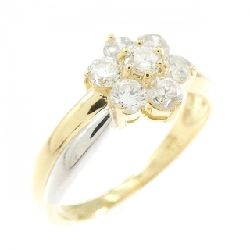 Nhẫn kim cương hoa K18YG/PT900 0.53CT