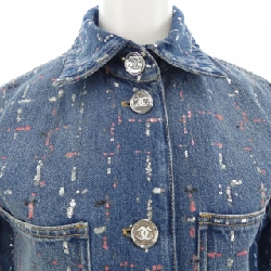CHANEL METIERS D’ART LOOK 38 P75259V66855 23A Áo khoác denim - Hàng hiệu Authentic 809311