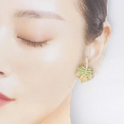 K18YG Đá màu Bông tai - Hàng hiệu Chính hãng 877681