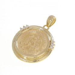 Mặt dây chuyền đồng xu kim cương 18KYG (khung) 0.057CT - Hàng hiệu Chính hãng