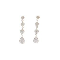 K18YG Bông tai Cubic - Hàng hiệu Chính hãng