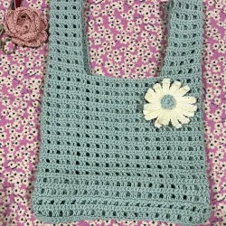 TÚI LEN SỢI MÓC TAY HOẠ TIẾT DỄ THƯƠNG - HANDMADE CROCHET BAG 763492