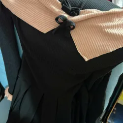 Đầm Nữ Đen phối kem nâu 1010559