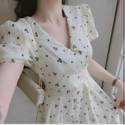 Đầm tiểu thư bồng bềnh, chất xốp hoa, size M, mặc 1 lần  462066