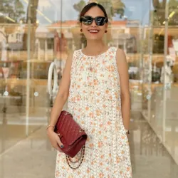 Ðầm ren hoạ tiết hoa cam 1002228