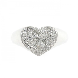 Nhẫn kim cương pavé hình trái tim K18WG 0.3CT - Hàng hiệu chính hãng 850533