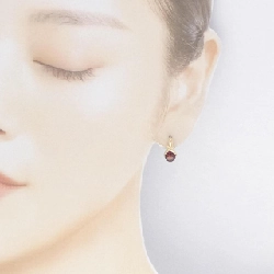 K18YG Garnet Bông tai - Hàng hiệu Authentic 871586