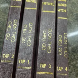 Cuốn theo chiều gió Margorit Mitchel bộ 4 quyển đóng bìa da 1988 715500