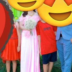 Đầm maxi kết hoa đính lông vũ, size M, mặc 1 lần  461959