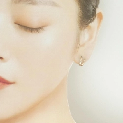 Bông tai kim cương hoa K18PG/K18YG 0.04CT - Hàng hiệu chính hãng 874677