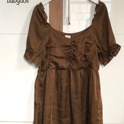 áo kiểu babydoll màu nâu xinh 