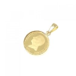 K18YG(枠) Đồng xu Mặt dây chuyền - Hàng hiệu Chính hãng