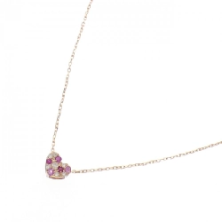 K18PG Dây chuyền hình trái tim đá màu - Hàng hiệu Authentic 858550