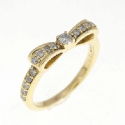 Nhẫn kim cương K18YG hình ruy băng 0.20CT