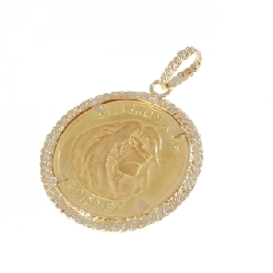 K18YG(枠) Đồng xu mặt dây chuyền - Hàng hiệu Authentic 865619