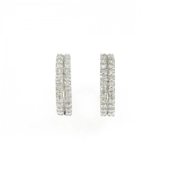 K18WG Bông tai kim cương hình vòng 0.50CT - Hàng hiệu Chính hãng